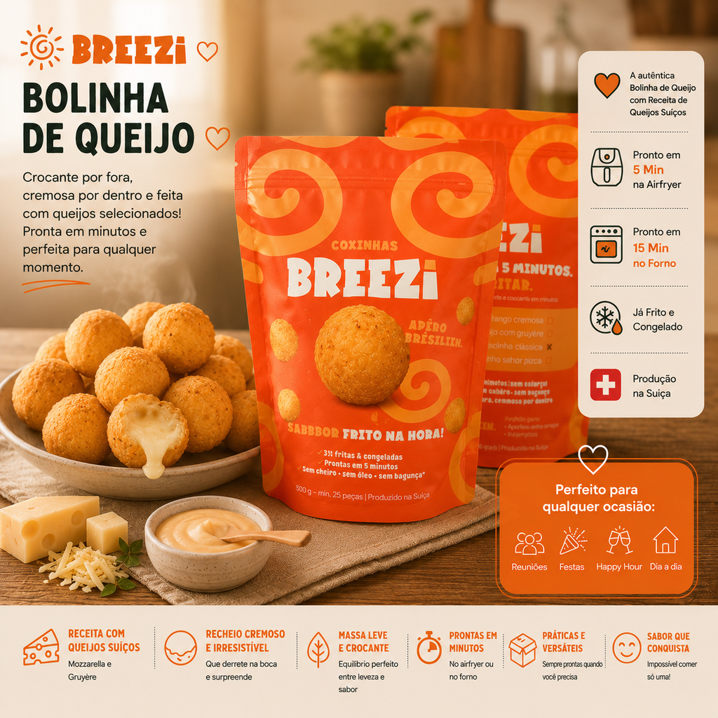 Bolinha de queijo com Gruyère 🧀 - BREEZi