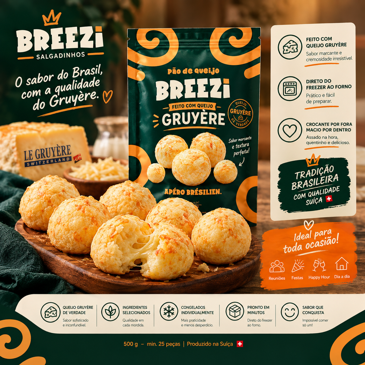 Pão de queijo com gruyère - BREEZi